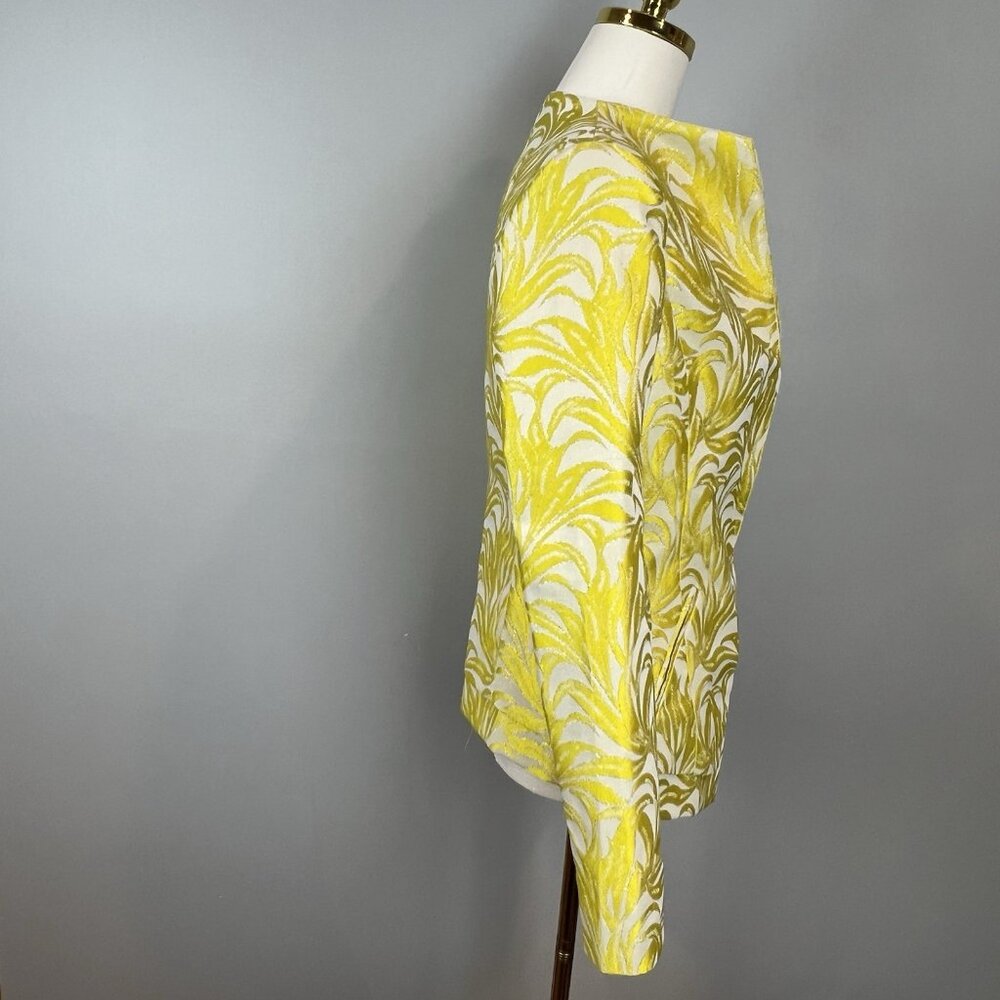 Intermix Bayley Jacket Womens Size Medium Printed Yellow Metallic Evening NWT - Picture 6 of 14